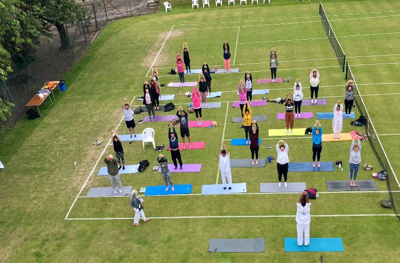 Celebrated International Day Of Yoga at Grange Cricket Club, Edinburgh